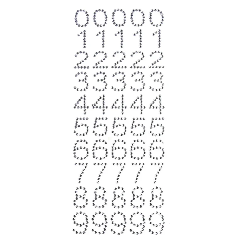 0 9 rhinestone stickers 1 silver 50 pack