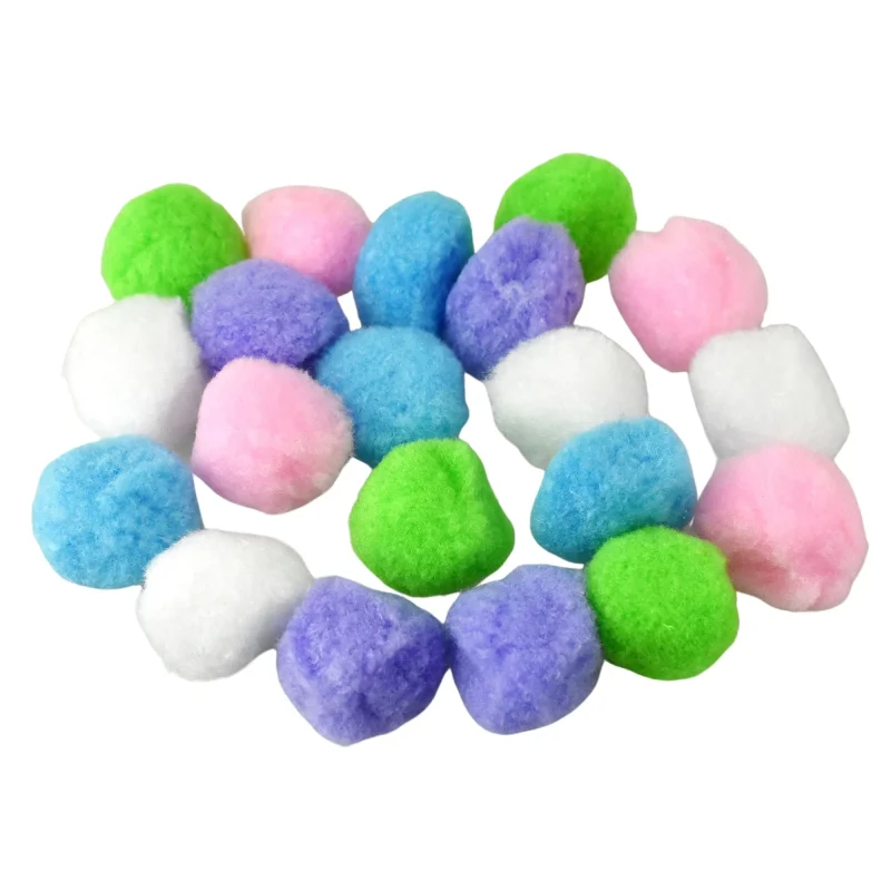 1 1 2 inch fuzzy craft pom poms set of 20