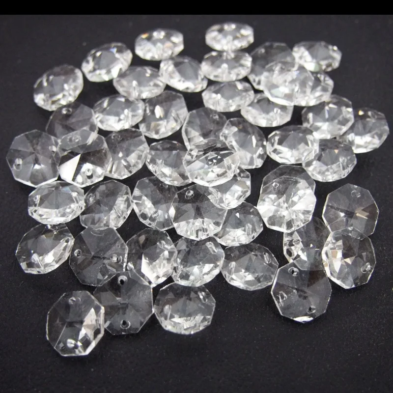 1 2 octagonal crystal beads set 100 pack