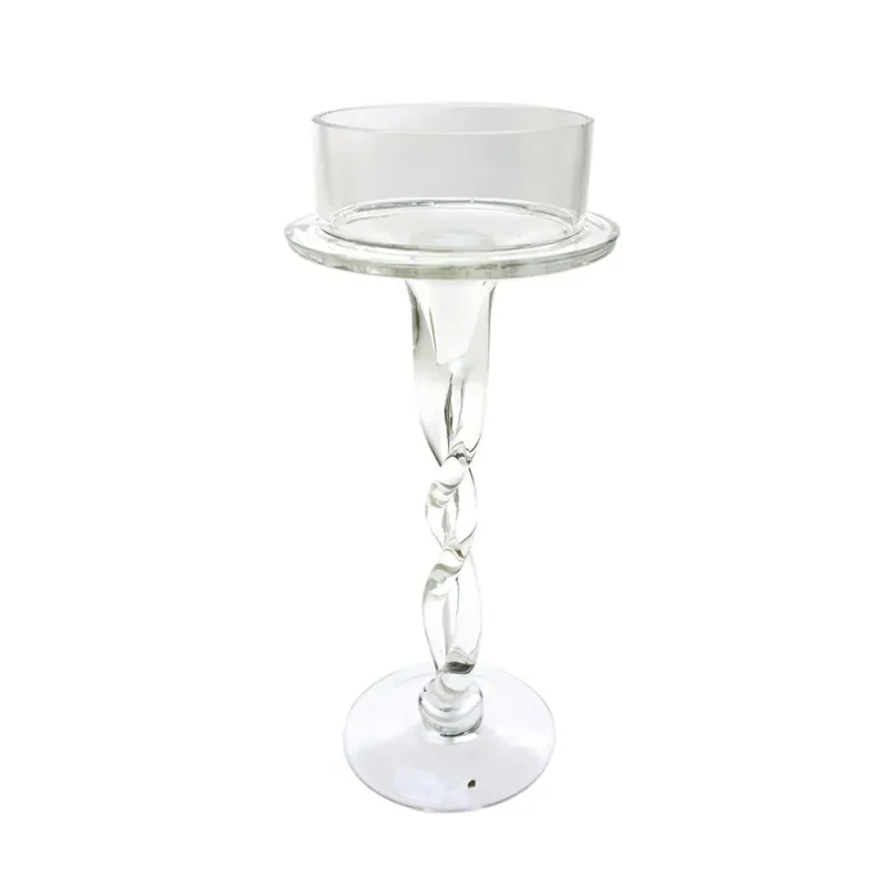 10 inch glass twisted candle holder elegant centerpiece