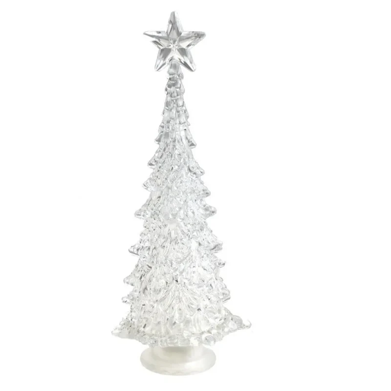 10 inch multi color acrylic christmas tree with led star light