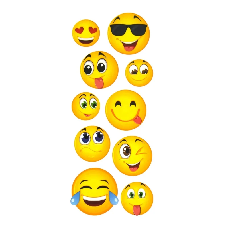 10 pack large clear emoji stickers photo safe