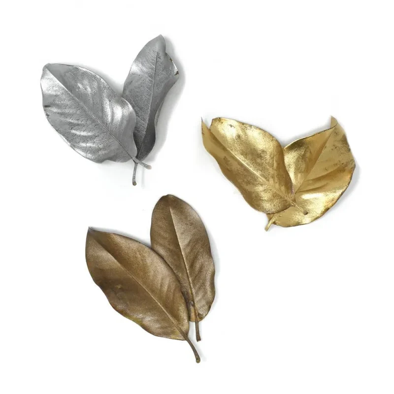 10 piece painted magnolia leaves natural decor