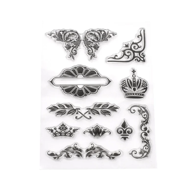 10 piece silicone floral clear stamps set