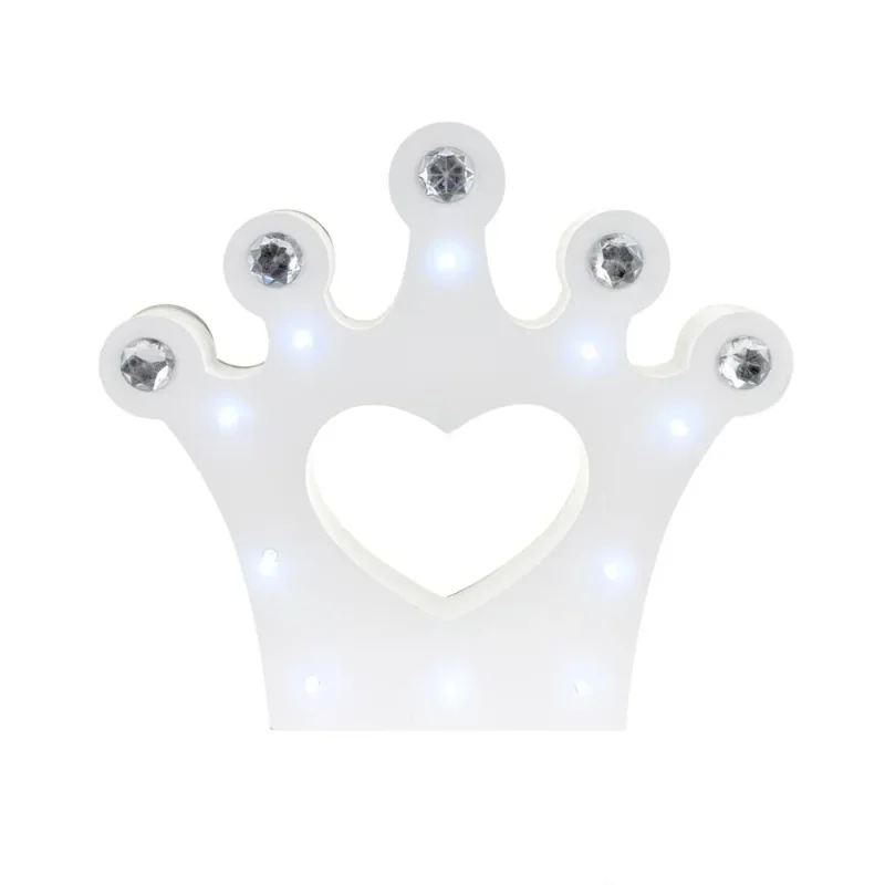 10 white wooden led marquee crown