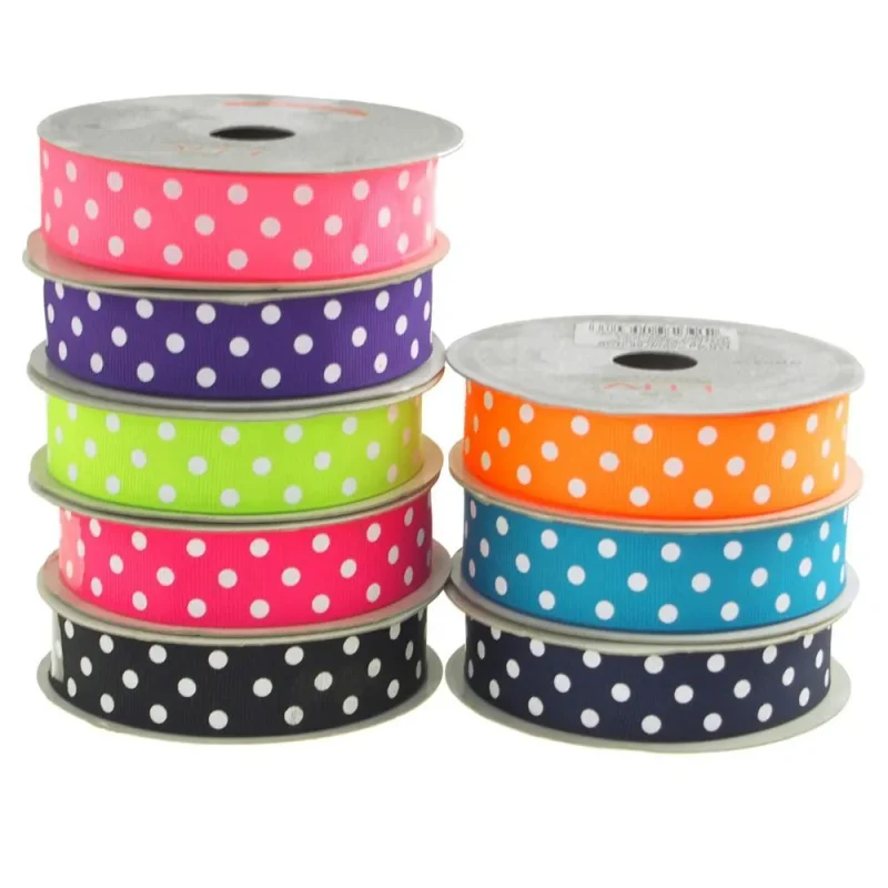 10 yards 7 8 polka dot grosgrain ribbon