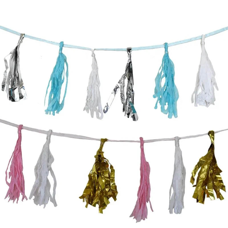 10ft paper tinsel tassel garland