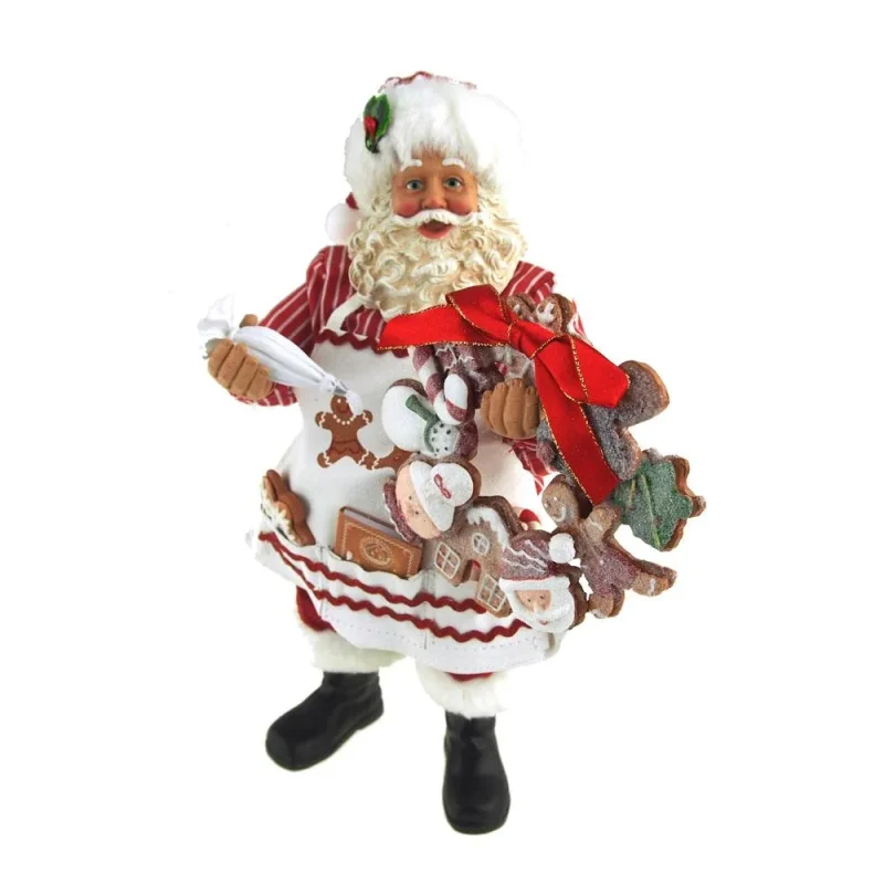 11 inch ceramic gingerbread santa wreath for holiday decorating