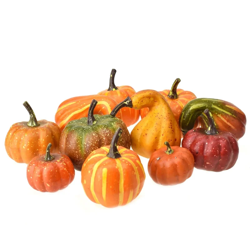 11 piece fall pumpkin gourd decor set assorted artificial