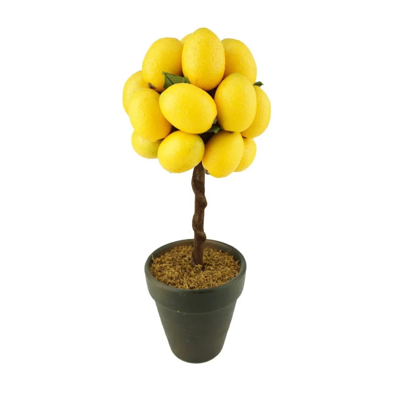 12 inch artificial lemon topiary tree in pot