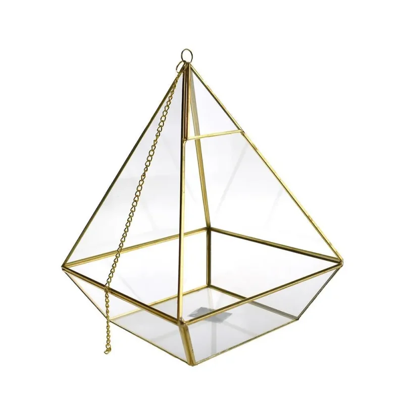 12 inch pyramid glass terrarium