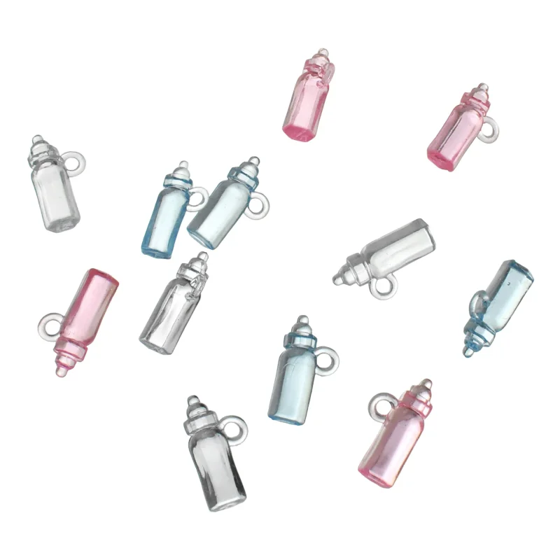 12 pack acrylic baby bottle charms 1 5 inch party favors