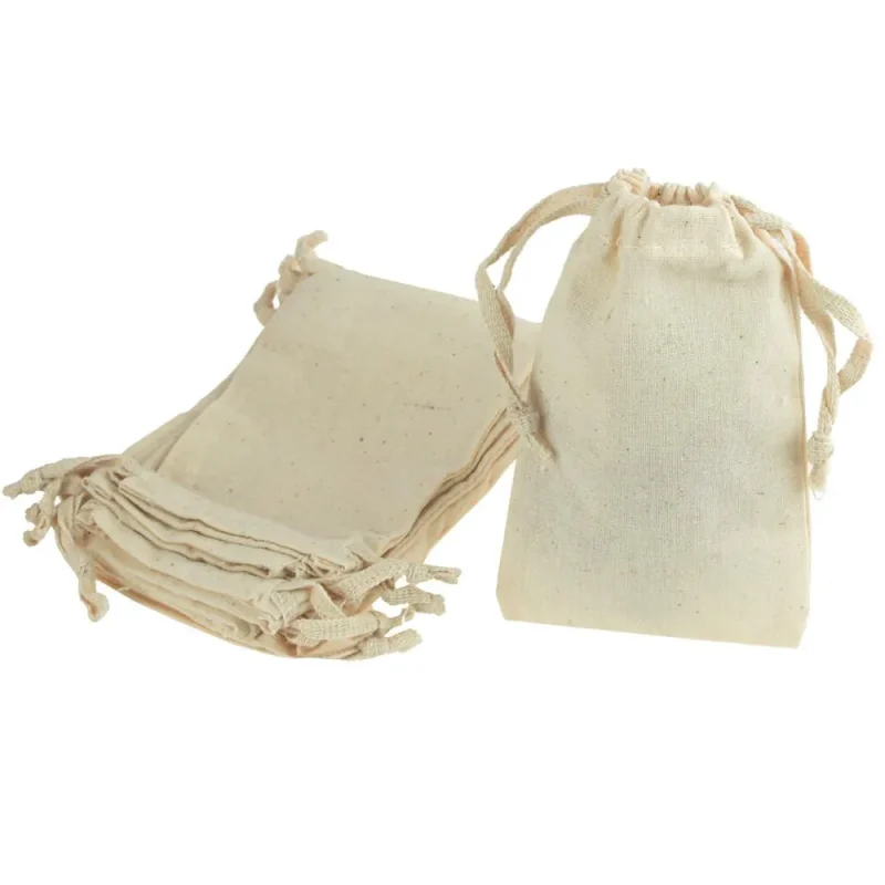 12 pack cotton drawstring favor bags