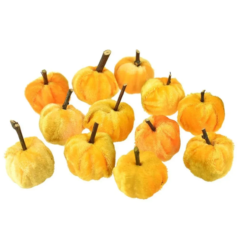 12 pack mini velvet pumpkin bags