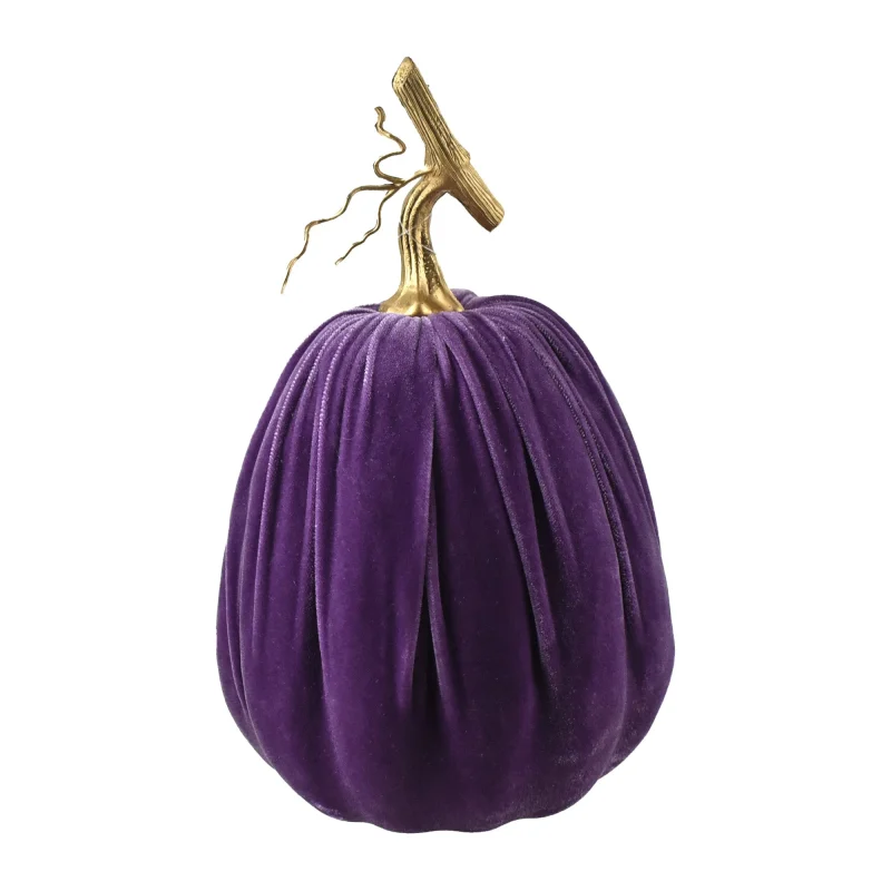 12 purple velvet pumpkin centerpiece decor