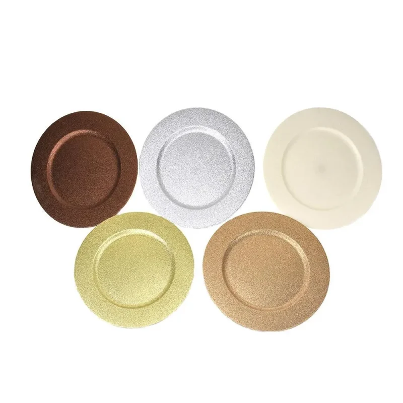 13 inch glitter round charger plate single pack