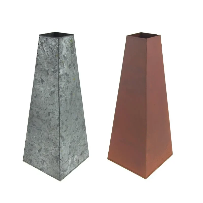 13 inch metal trapezoid flower vase