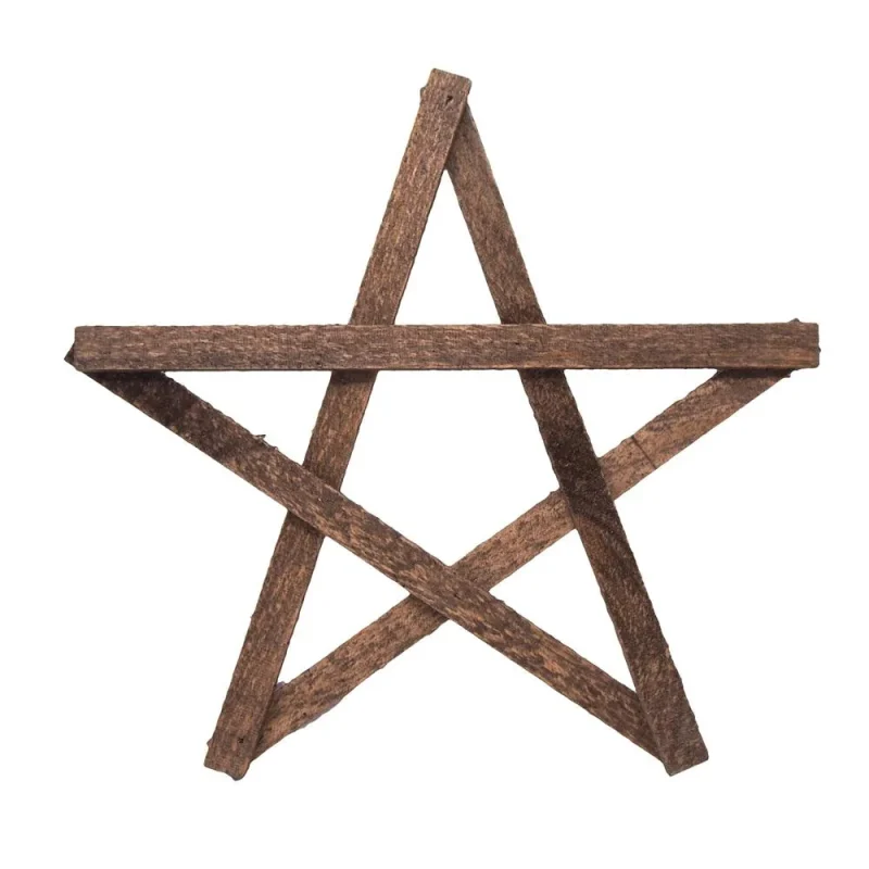 13 inch wooden star usa made 5 point design