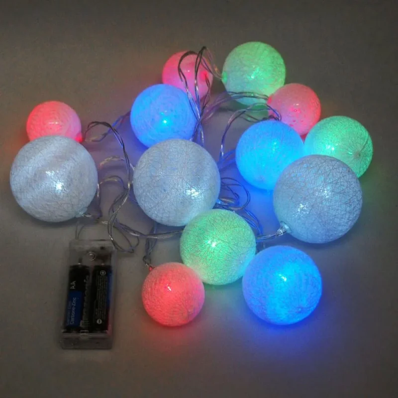 13 led multi color string ball lights 9ft