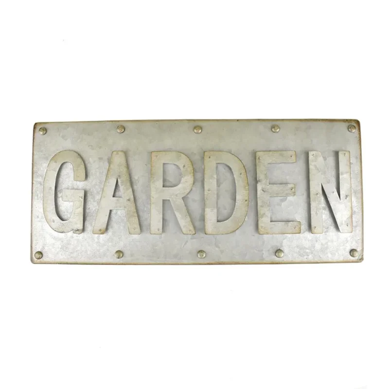 14 inch galvanized metal garden sign