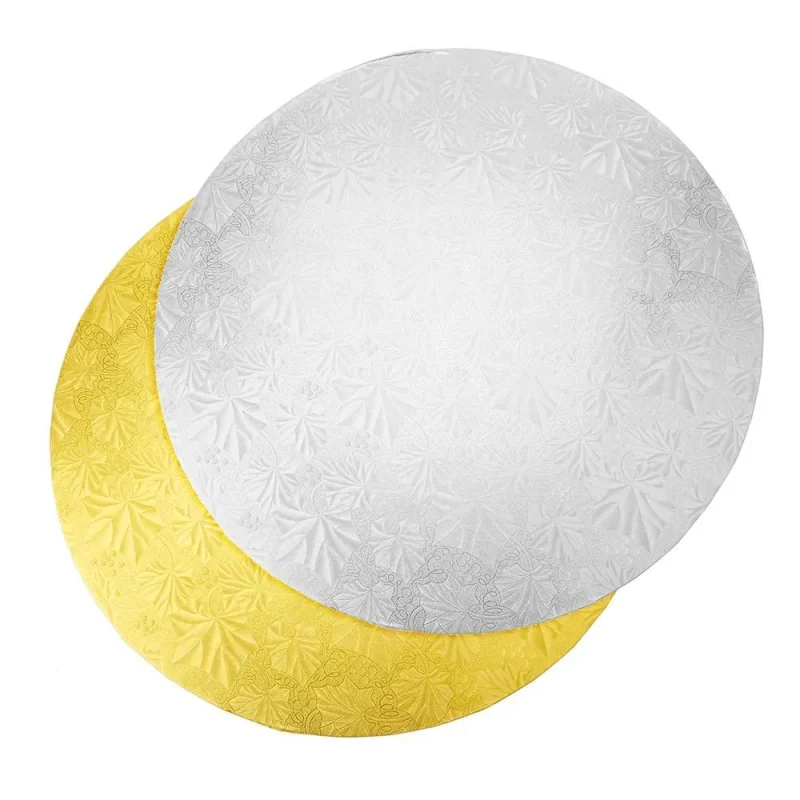 14 inch metallic round cake boards textured 5 pack