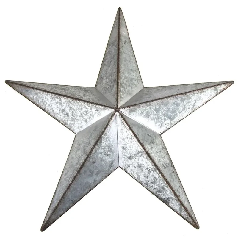 15 inch silver galvanized star christmas decor