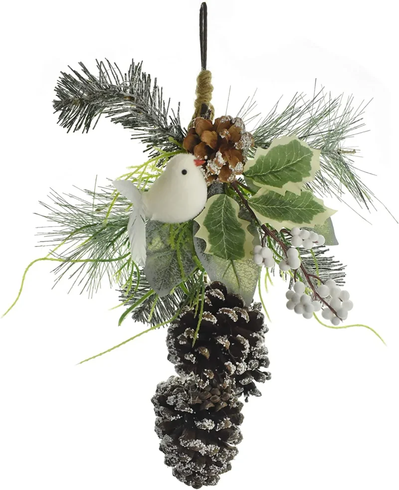 16 artificial berry pine cone bird door hanger