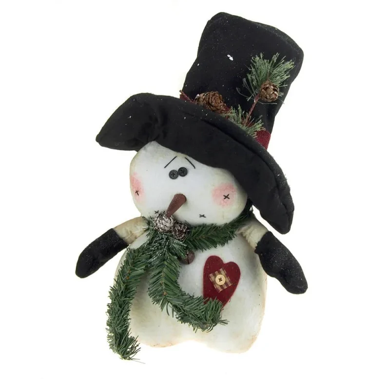 16 inch felt snowman with top hat christmas decor