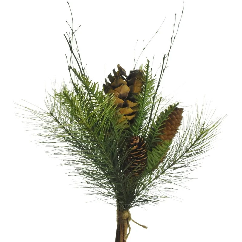 16 pine leaf cone bouquet artificial