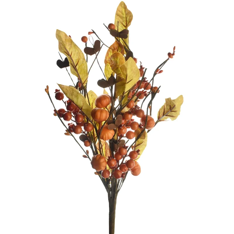 17 inch artificial autumn mini pumpkin stem assortment