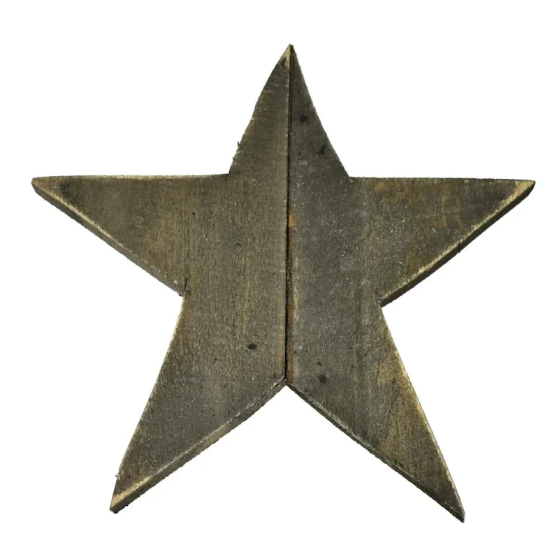 17 inch solid wooden star natural 5 point design