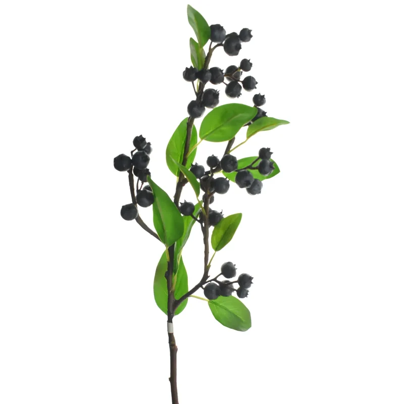 19 inch artificial blueberry stem branch