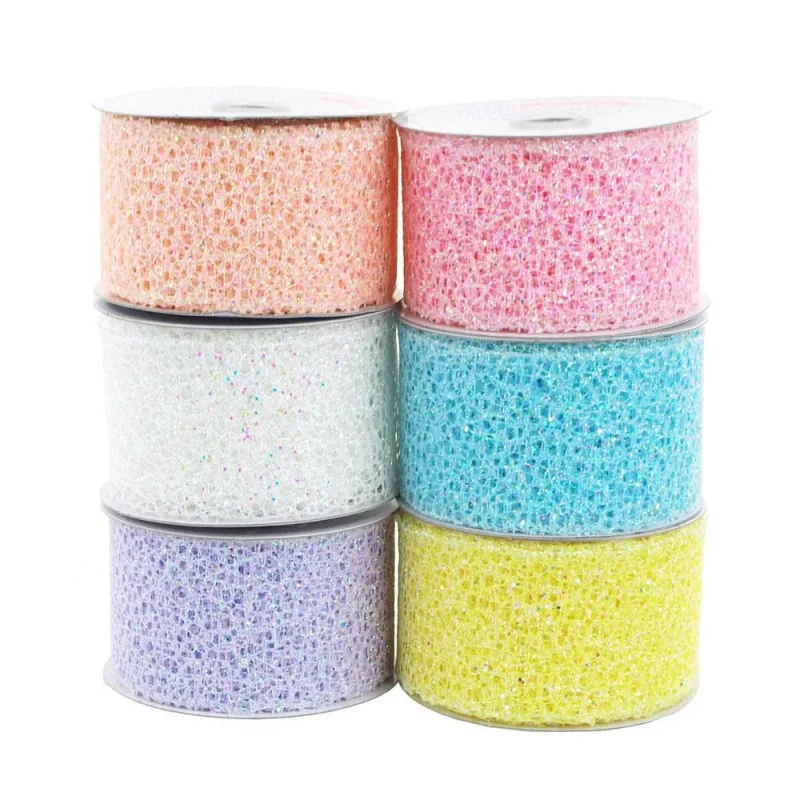 2 glitter mesh ribbon 10 yards