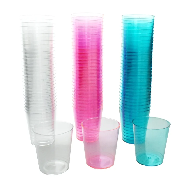 2 inch 1 ounce plastic shot glasses 30 pack