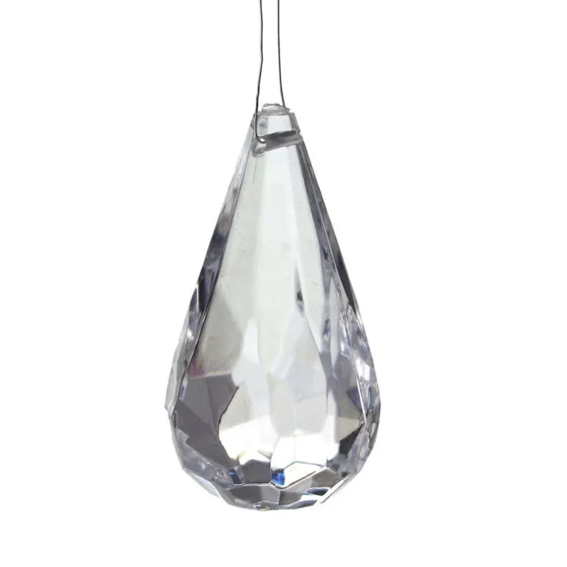 2 inch clear teardrop hanging crystals 14 pack