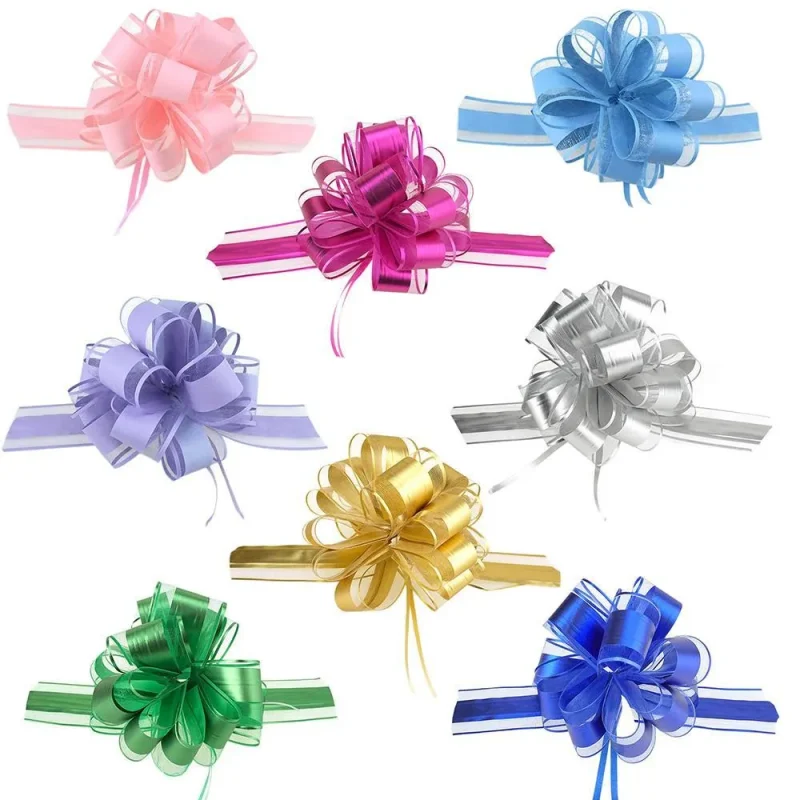 2 inch snow pull bow ribbon 14 loops 2 pack