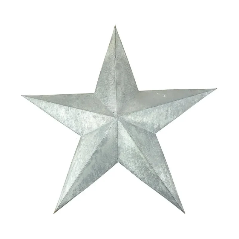 23 inch gray galvanized star decor