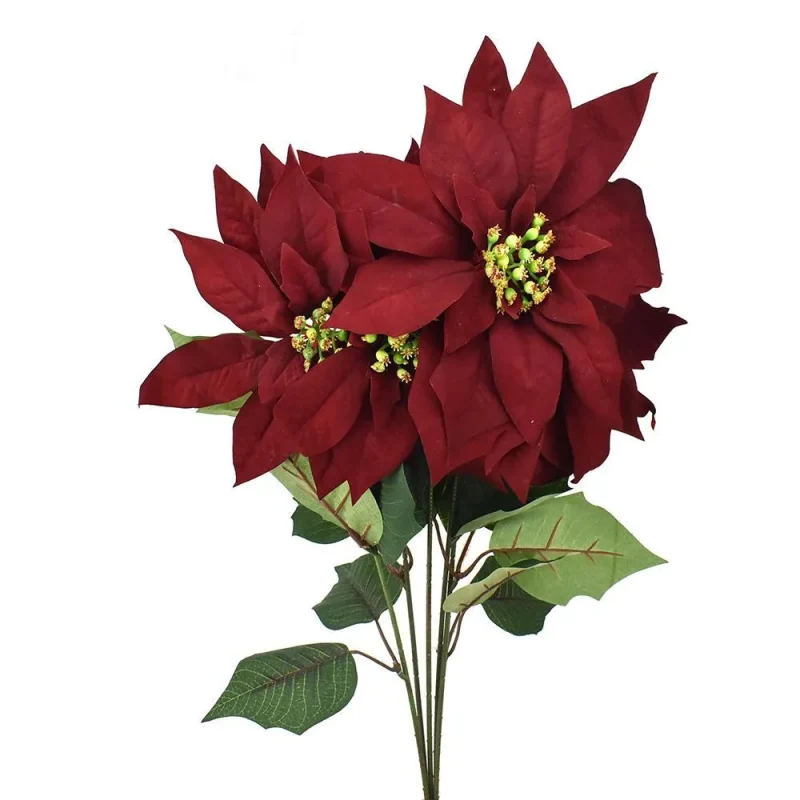 23 inch poinsettia bush spray for holiday decor