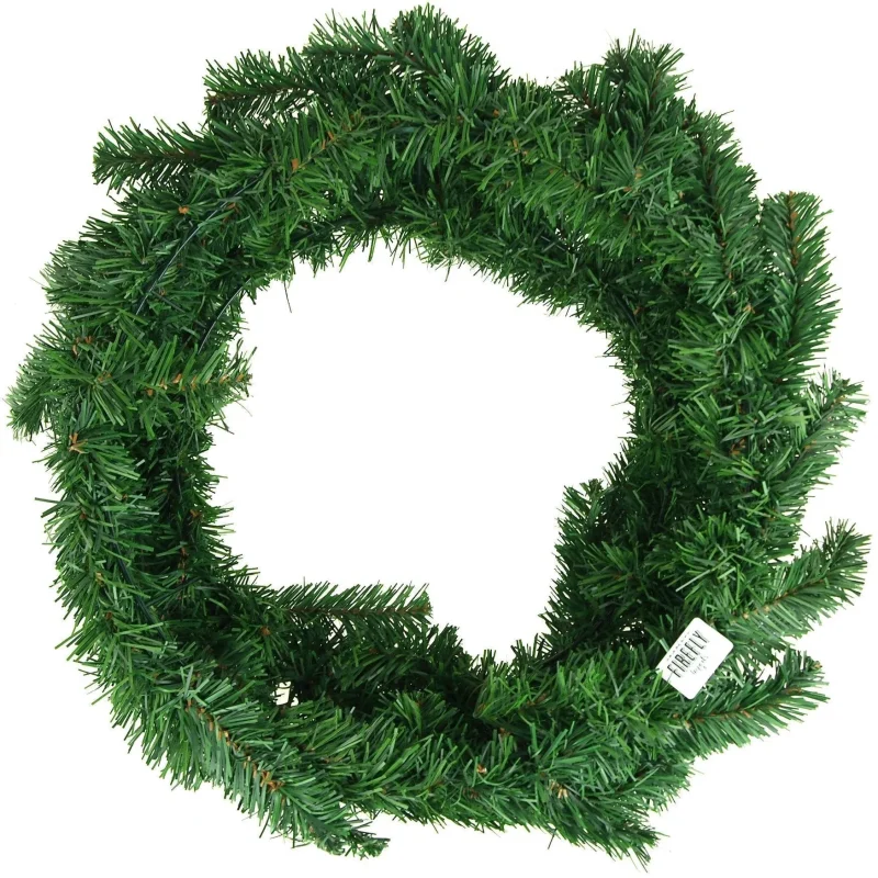 24 green led christmas pine wreath artificial decor