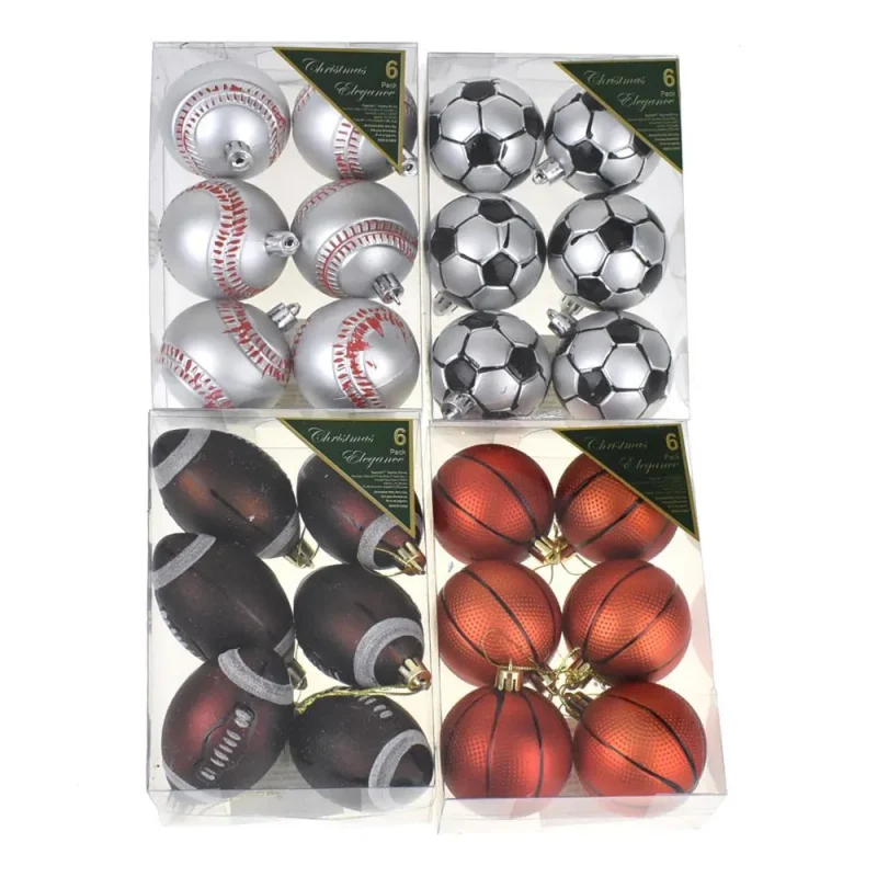 24 piece sports ball christmas ornaments plastic