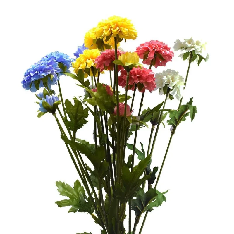 27 inch artificial pom pom mum spray