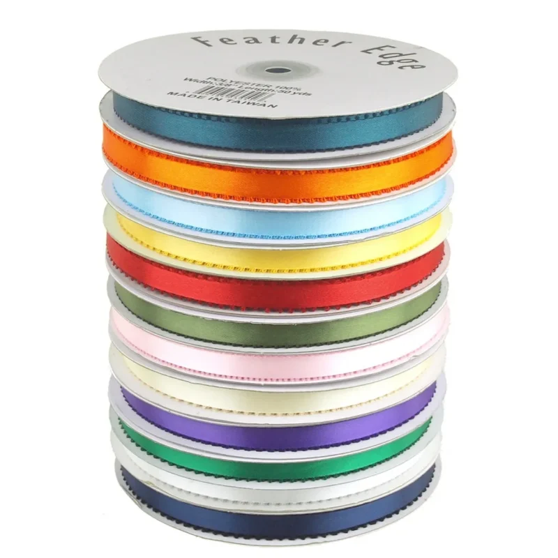 3 8 double face satin ribbon 50 yard picot edge