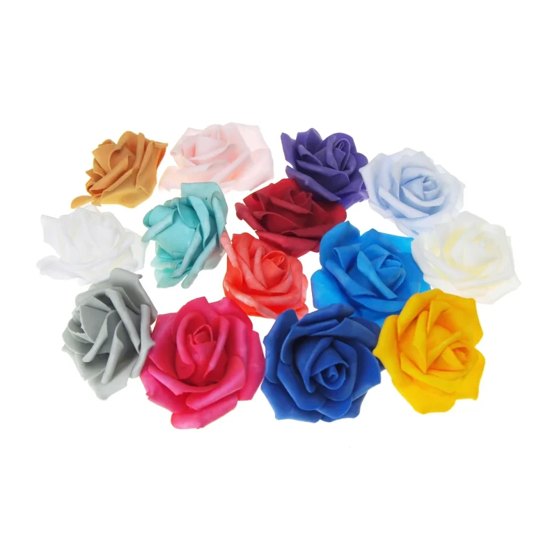 3 foam rose flower heads 12 pack for diy crafts