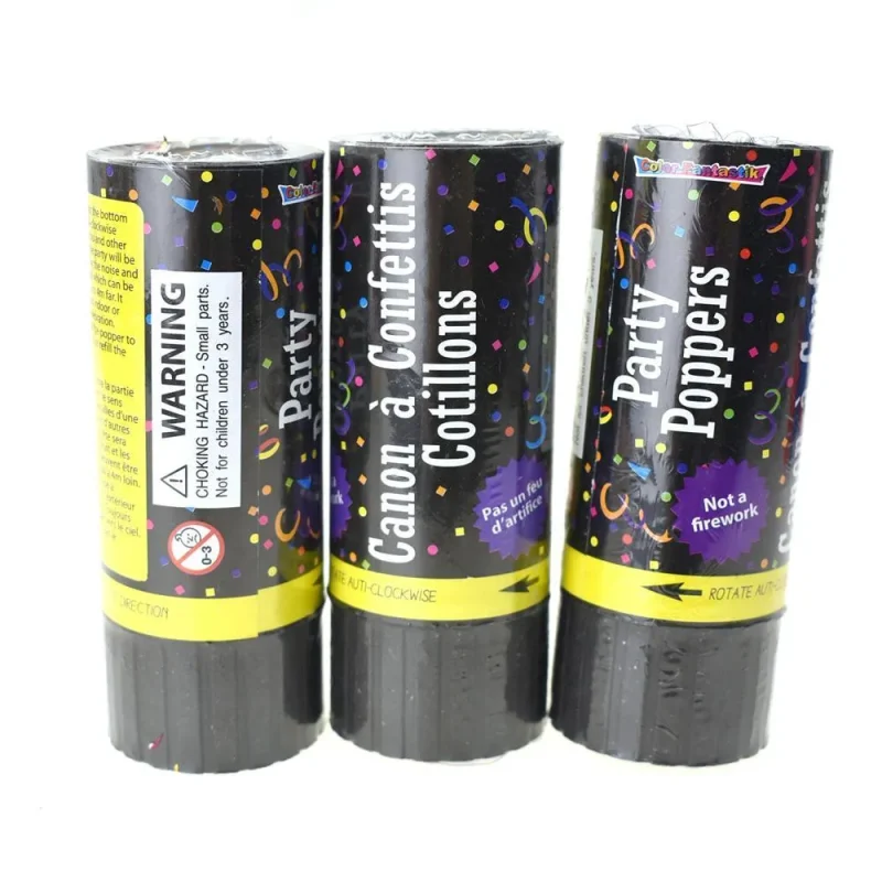 3 pack party poppers confetti fun