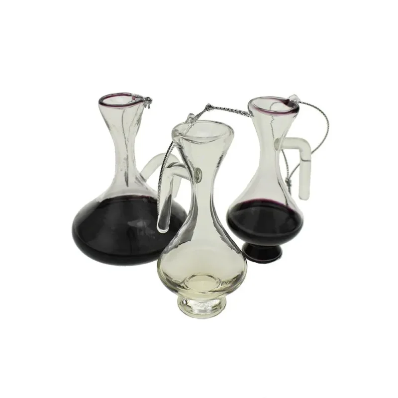 3 piece glass wine decanter ornaments