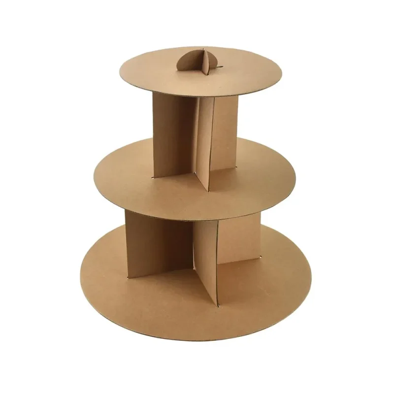 3 tier cardboard cupcake stand 12 natural