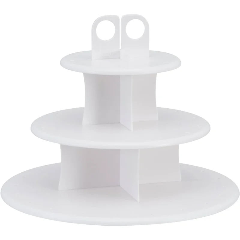 3 tier white cake pop stand 10 5 inch plastic cupcake display