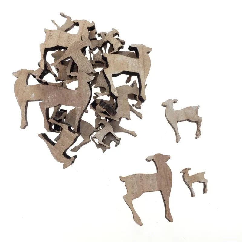 30 piece wooden deer cutouts 3 sizes christmas decor