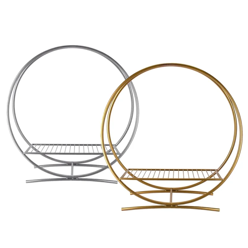 32 inch metallic twin hoop centerpiece stand