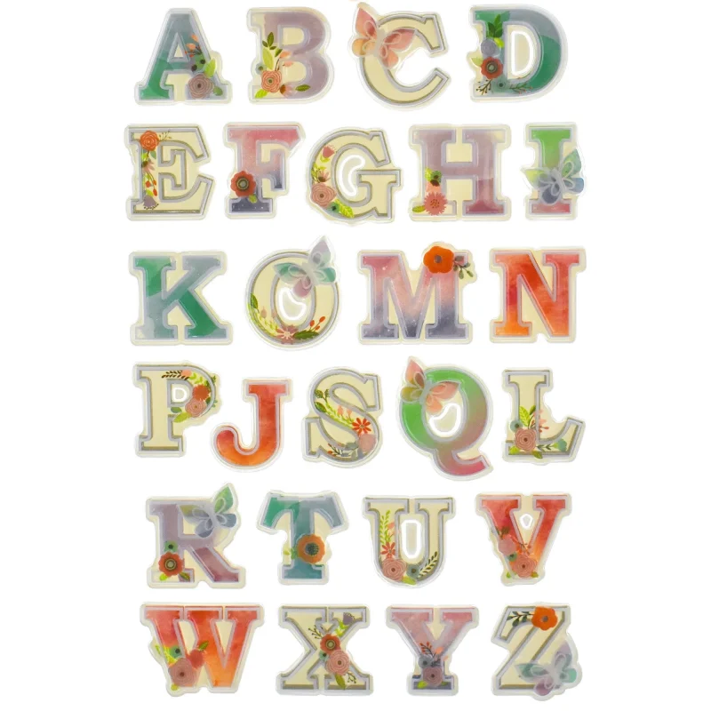 3d alphabet pop up stickers 1 set 26 piece